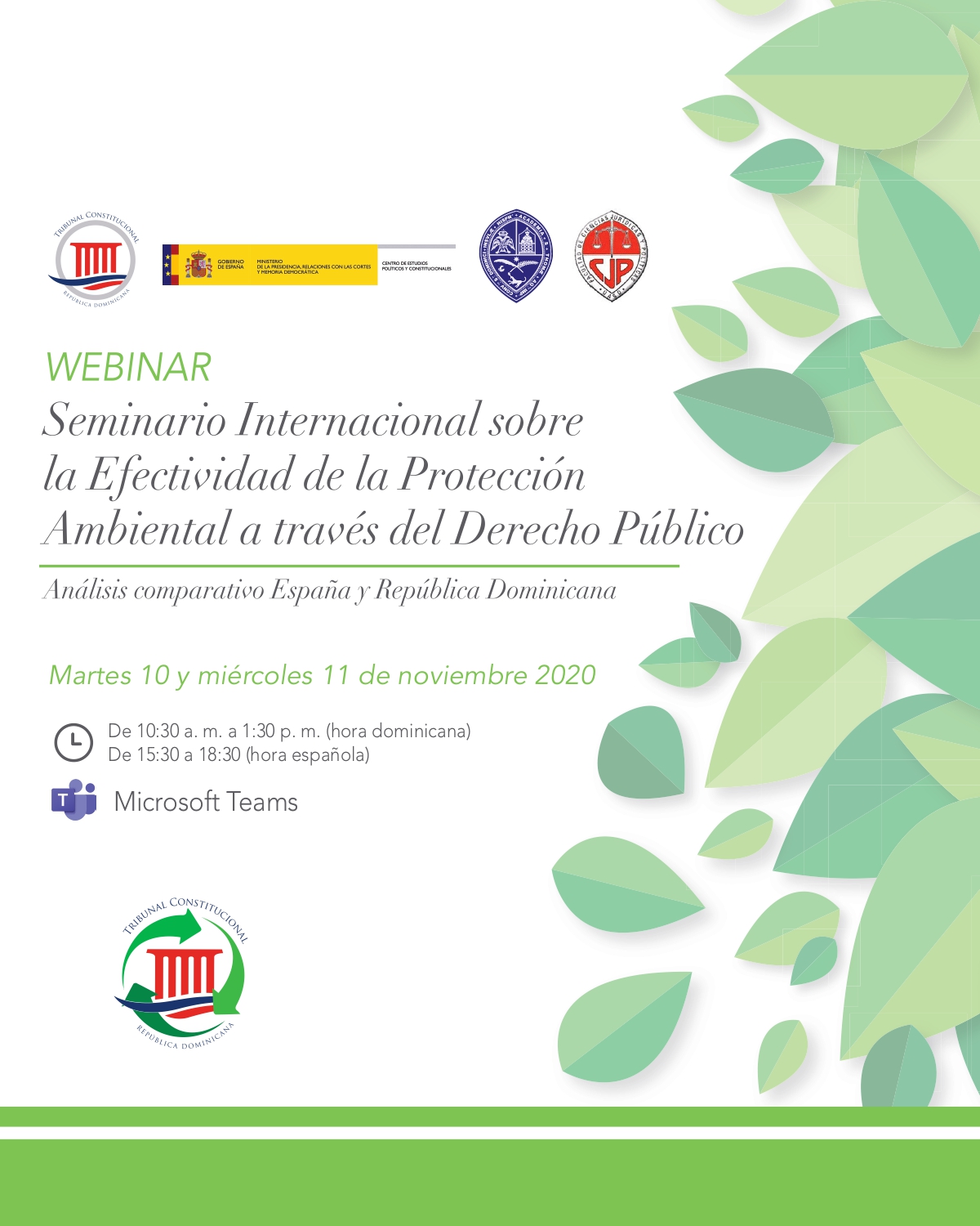 Seminario internacional sobre la efectividad de la protección ambiental a través del Derecho Público. Análisis comparativo España y República Dominicana