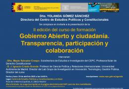 Presentación de la II edición del curso de formación "Gobierno Abierto y ciudadanía. Transparencia, participación y colaboración"
