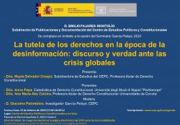 Seminario García-Pelayo 2024 "La tutela de los derechos en la época de la desinformación: discurso y verdad ante las crisis globales" 